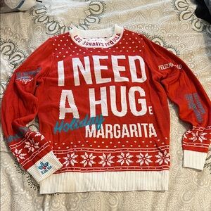 Sundays Red and White Holiday Sweater